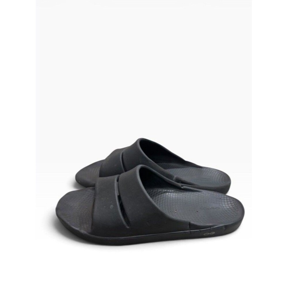 OOFOS OOahh Recovery Slides Mens 14 EU 47 Black Comfort Slip On Sandals Athletic